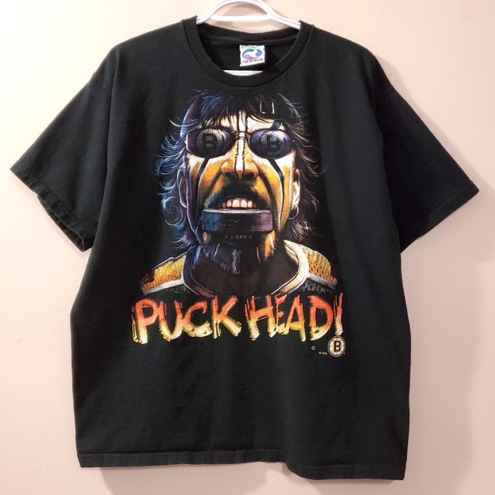 Vintage 90s Liquid Blue Puckhead Boston Bruins Tee - Size L